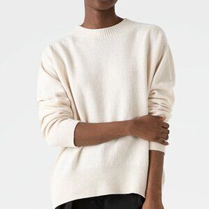 Sunspel Lambswool Crewneck Jumper XS in Ecru